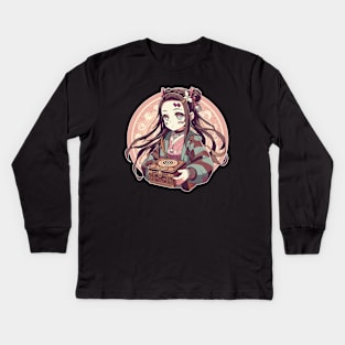 Nezuko With Music Box Kids Long Sleeve T-Shirt